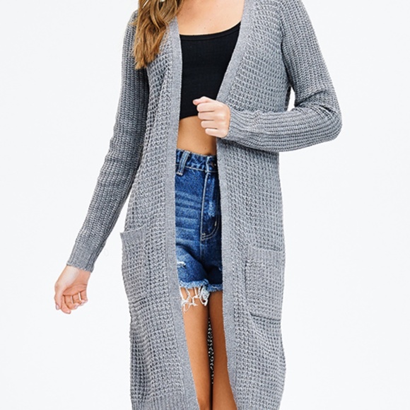 GRAY KNIT CARDIGAN - Picture 3 of 4